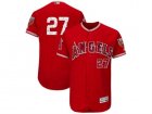 Men Los Angeles Angels #27 Mike Trout Majestic Scarlet 2018 Spring Training Flex Base Player Jersey