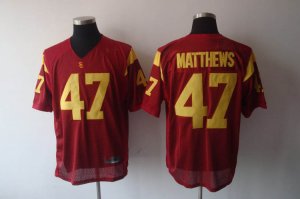 NCAA USC Trojans #47 matthews red