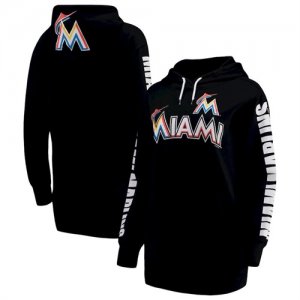 Miami Marlins G III 4Her by Carl Banks Women\'s Extra Innings Pullover Hoodie Black