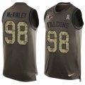 Mens Nike Atlanta Falcons #98 Takkarist McKinley Limited Green Salute to Service Tank Top NFL Jersey