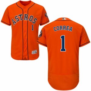 Men\'s Majestic Houston Astros #1 Carlos Correa Orange Flexbase Authentic Collection MLB Jersey