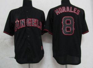 mlb los angeles angels #8 morales black fashion