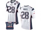 Mens Nike New England Patriots #28 James White Elite White Super Bowl LI Champions NFL Jersey