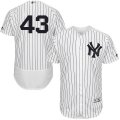 Men's Majestic New York Yankees #43 Austin Romine White Navy Flexbase Authentic Collection MLB Jersey