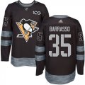 Mens Pittsburgh Penguins #35 Tom Barrasso Black 1917-2017 100th Anniversary Stitched NHL Jersey
