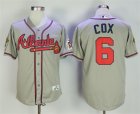 Braves #6 Bobby Cox Gray 1995 Throwback Jersey