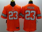 Nike Cleveland Browns #23 Joe Haden Orange Jerseys(Elite)