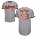 2016 Men Baltimore Orioles #13 Manny Machado Majestic Gray Flexbase Authentic Collection Player Jersey