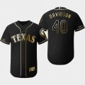 Rangers #40 Matt Davidson Black Gold Flexbase Jersey