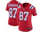 Women Nike New England Patriots #87 Rob Gronkowski Vapor Untouchable Limited Red Alternate NFL Jersey