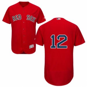 Men\'s Majestic Boston Red Sox #12 Brock Holt Red Flexbase Authentic Collection MLB Jersey