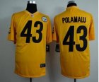 Nike jerseys pittsburgh steelers #43 troy polamalu yellow[game]