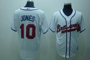 mlb atlanta braves #10 jones white[cool base]