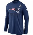 2015 Super Bowl XLIX Nike New England Patriots Long Sleeve T-Shirt Dark blue