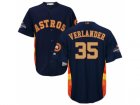 Men Houston Astros #35 Justin Verlander Navy 2018 Gold Program Cool Base Stitched Baseball Jersey