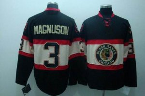 nhl chicago blackhawks #3 magnuson black[new third jersey]