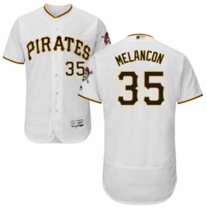 Men\'s Majestic Pittsburgh Pirates #35 Mark Melancon White Flexbase Authentic Collection MLB Jersey