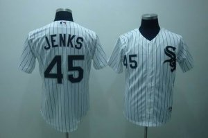 mlb chicago white sox #45 jenks white(black strip)