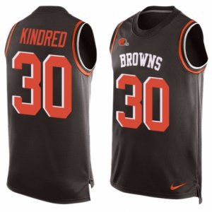 Mens Nike Cleveland Browns #30 Derrick Kindred Limited Brown Player Name & Number Tank Top NFL Jersey