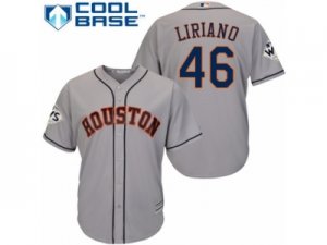 Houston Astros #46 Francisco Liriano Replica Grey Road 2017 World Series Bound Cool Base MLB Jersey