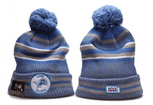 Lions Team Logo 100th Season Cuffed Pom Knit Hat YP