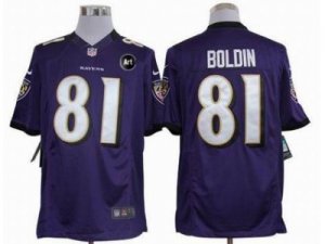 Nike Baltimore Ravens #81 Anquan Boldin purple jerseys[Limited Art Patch]