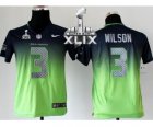 2015 Super Bowl XLIX nike youth nfl jerseys seattle seahawks #3 wilson green-blue[Elite drift fashion][second version]