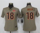 Nike Bengals #18 A.J. Green Olive Women Salute To Service Limited Jersey