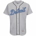 Men's Detroit Tigers Majestic Blank Gray Fashion 2016 Father's Day Flex Base Team Jersey