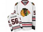 Mens Reebok Chicago Blackhawks #56 Erik Gustafsson Authentic White Away NHL Jersey