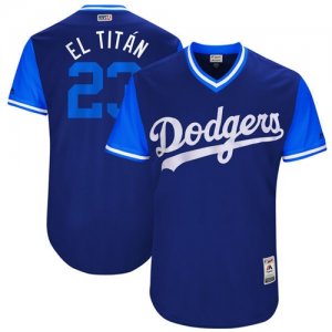 Dodgers #23 Adrian Gonzalez El Titan Majestic Royal 2017 Players Weekend Jersey