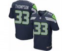 Mens Nike Seattle Seahawks #33 Tedric Thompson Elite Steel Blue Team Color NFL Jersey