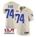 Nike Rams #74 Merlin Olsen Bone 2022 Super Bowl LVI Vapor Limited Jersey