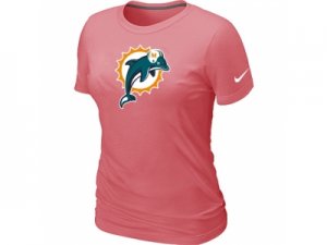 Women Miami Dolphins Pink Logo T-Shirt