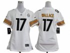 Nike women nfl pittsburgh steelers #17 wallace white jerseys