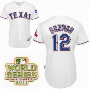 2011 world series mlb Texas Rangers #12 Cristian Guzman White