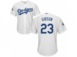 Youth Majestic Los Angeles Dodgers #23 Kirk Gibson Replica White Home 2017 World Series Bound Cool Base MLB Jersey