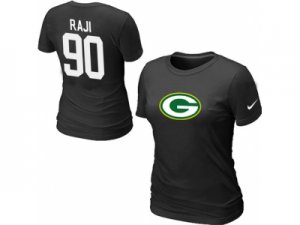 Women Nike Green Bay Packers #90 RAJI Name & Number T-Shirt black