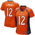 Women Nike Denver Broncos #12 Paxton Lynch Orange Team Color Stitched NFL New Elite Jersey