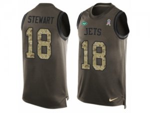 Mens Nike New York Jets #18 ArDarius Stewart Limited Green Salute to Service Tank Top NFL Jersey