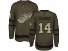 Youth Adidas Detroit Red Wings #14 Gustav Nyquist Green Salute to Service Stitched NHL Jersey