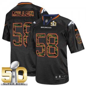 Nike Denver Broncos #58 Von Miller Black Super Bowl 50 Men Stitched NFL Elite Camo Fashion Jersey