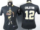 Women Nike New Orleans Saints #12 Colston Black Portrait Fashion Game Jersey