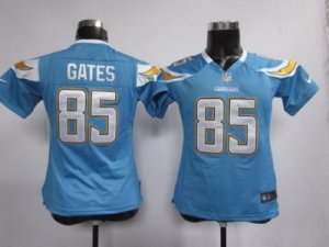 Nike Women San Diego Chargers #85 Antonio Gates Lt.Blue Jerseys