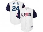 Mens USA Baseball #24 Andrew Miller Majestic White 2017 World Baseball Classic Jersey