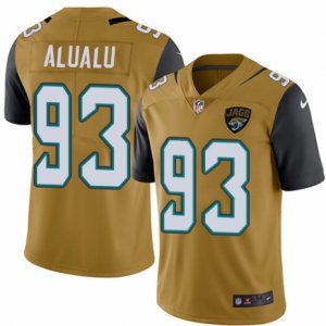 Mens Nike Jacksonville Jaguars #93 Tyson Alualu Limited Gold Rush NFL Jersey