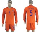 Holland #5 Willems Home Long Sleeves Soccer Country Jersey