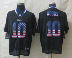 Nike Buffalo Bills #10 Woods Black Jerseys(USA Flag Fashion Elite)