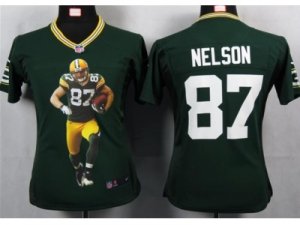 Nike Women green bay packers #87 nelson green Portrait Fashion Game Jerseys