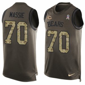 Men\'s Nike Chicago Bears #70 Bobby Massie Limited Green Salute to Service Tank Top Alternate NFL Jersey